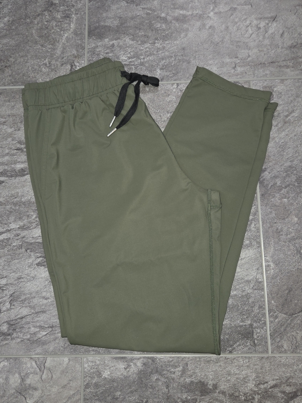 ZYIA Active Unlined Track Joggers in Olive w/Drawstring Waist - S